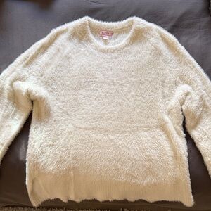 PJ Salvage Cozy White Crew Neck Sweater